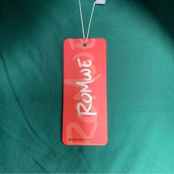 ROMWE California Hi-Low Short Sleeve Crop Top & Bra Top Green White Sz L NWT - Picture 5 of 10